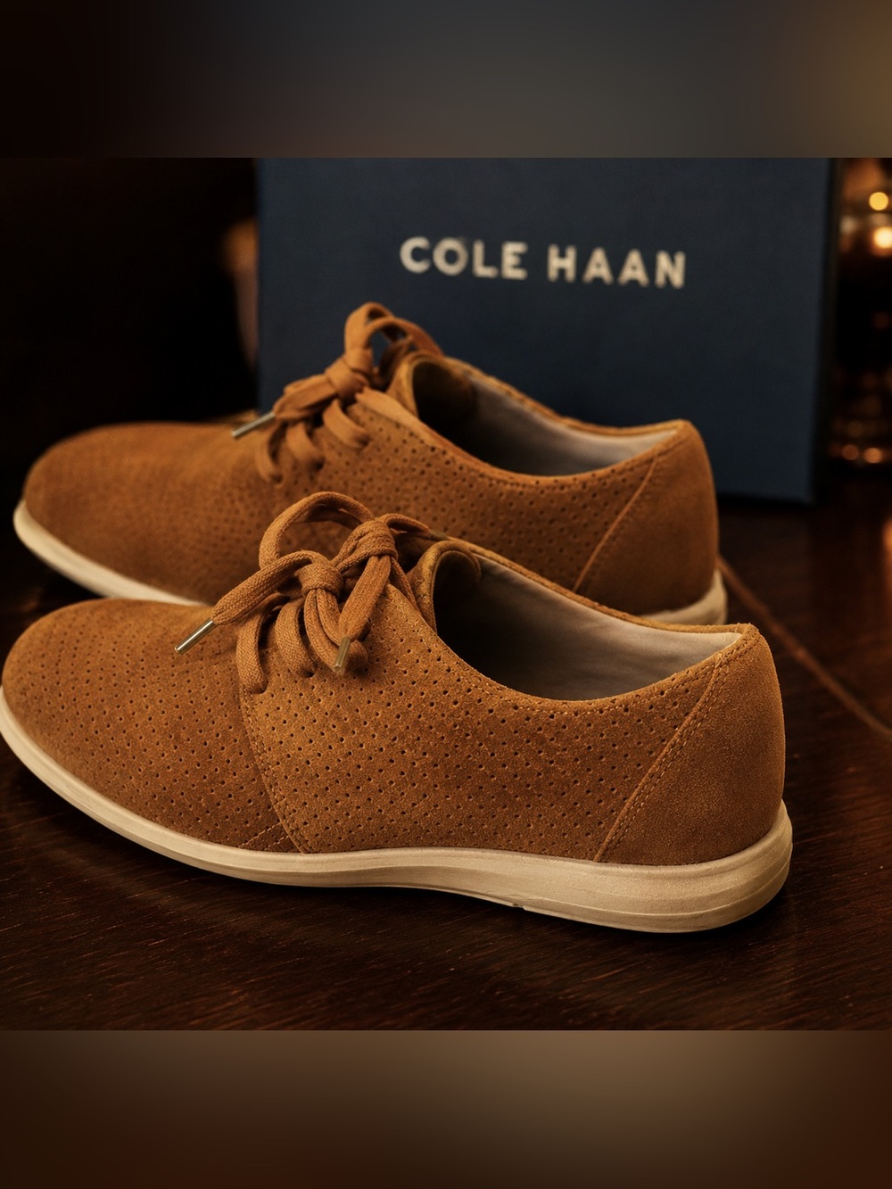 Cole Haan| Men's GrandPro Suede Perforated Lace-up Sneakers - Tan